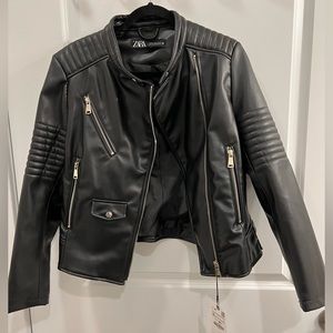 Zara Faux Leather Moto Jacket